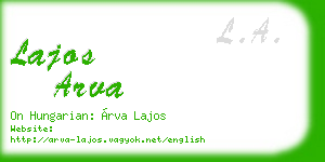 lajos arva business card